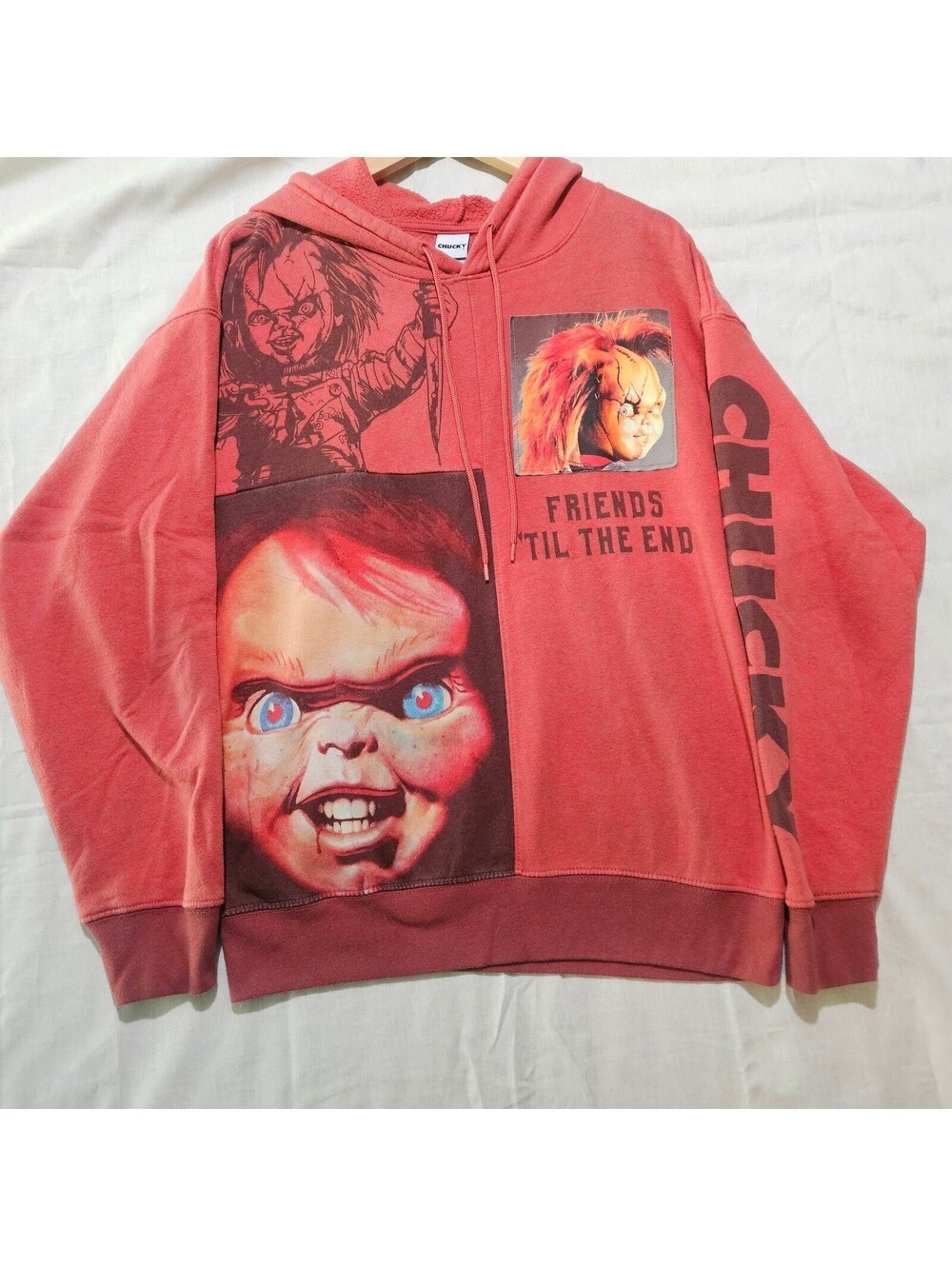 Chucky Graphic Hoodie Sweatshirt Small Red Horror Movie Themed
